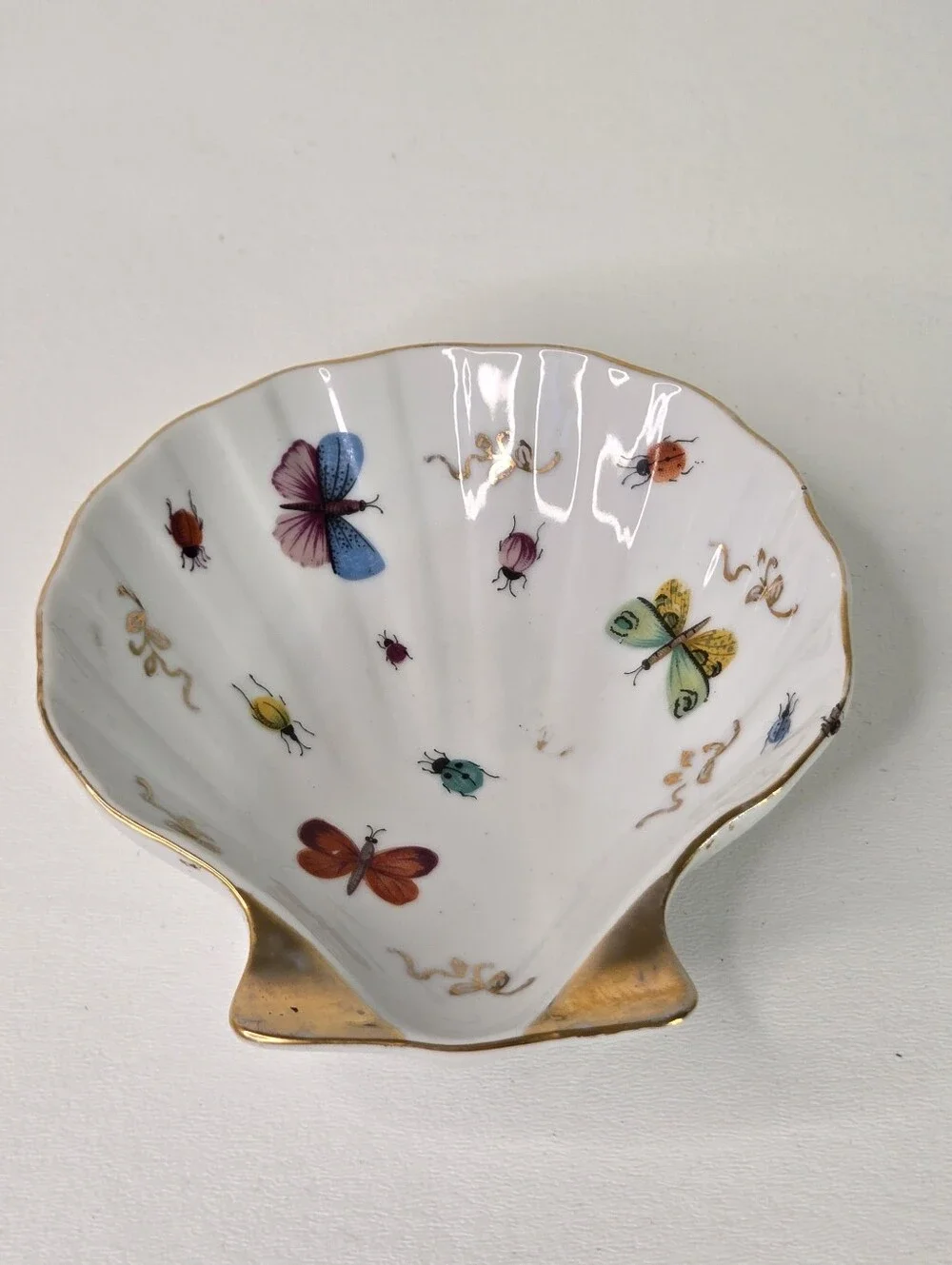 VTG Ardalt Porcelain Gold Trim Insects Bugs Japan Hand Painted Trinket‎ Dish